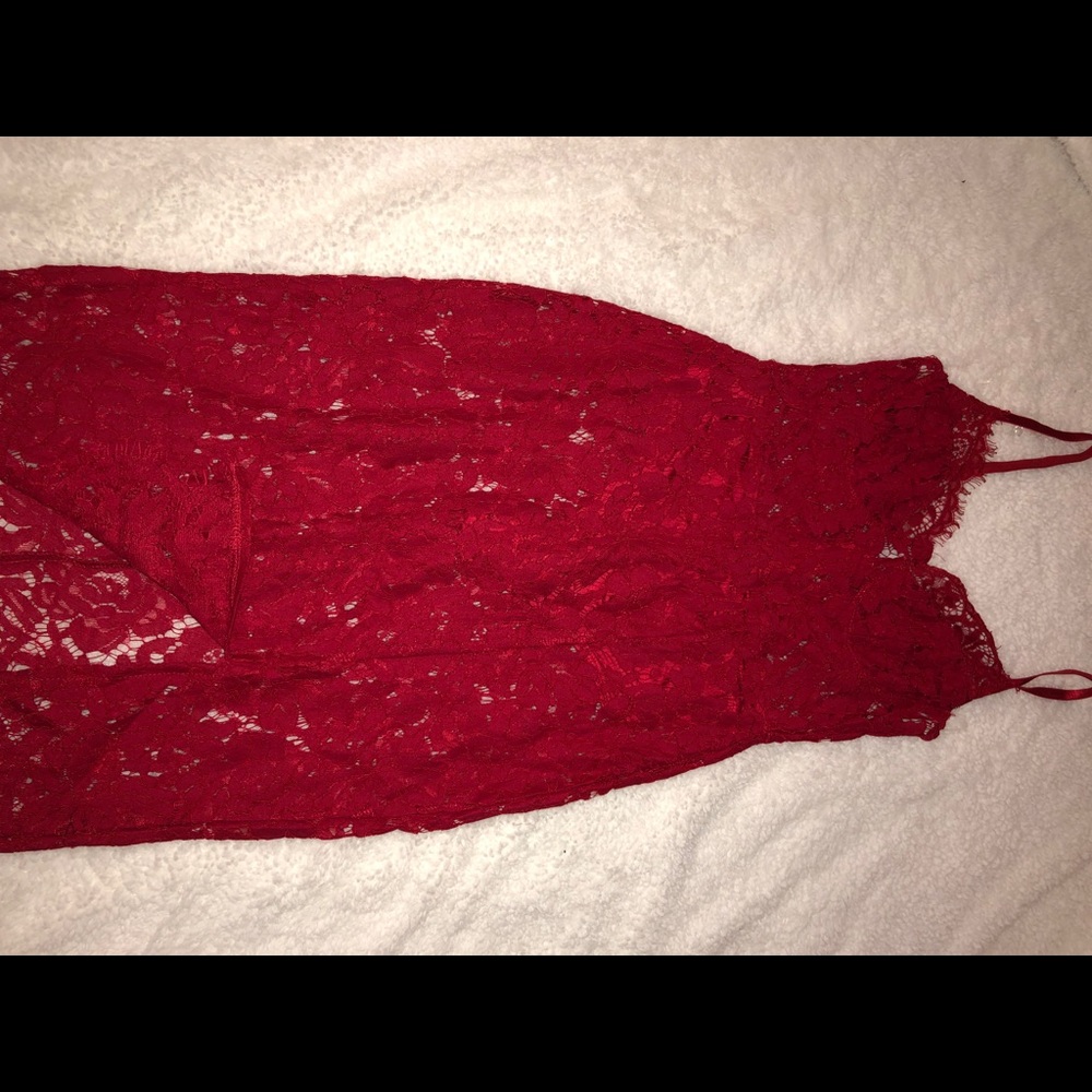 Red lace sexy dress